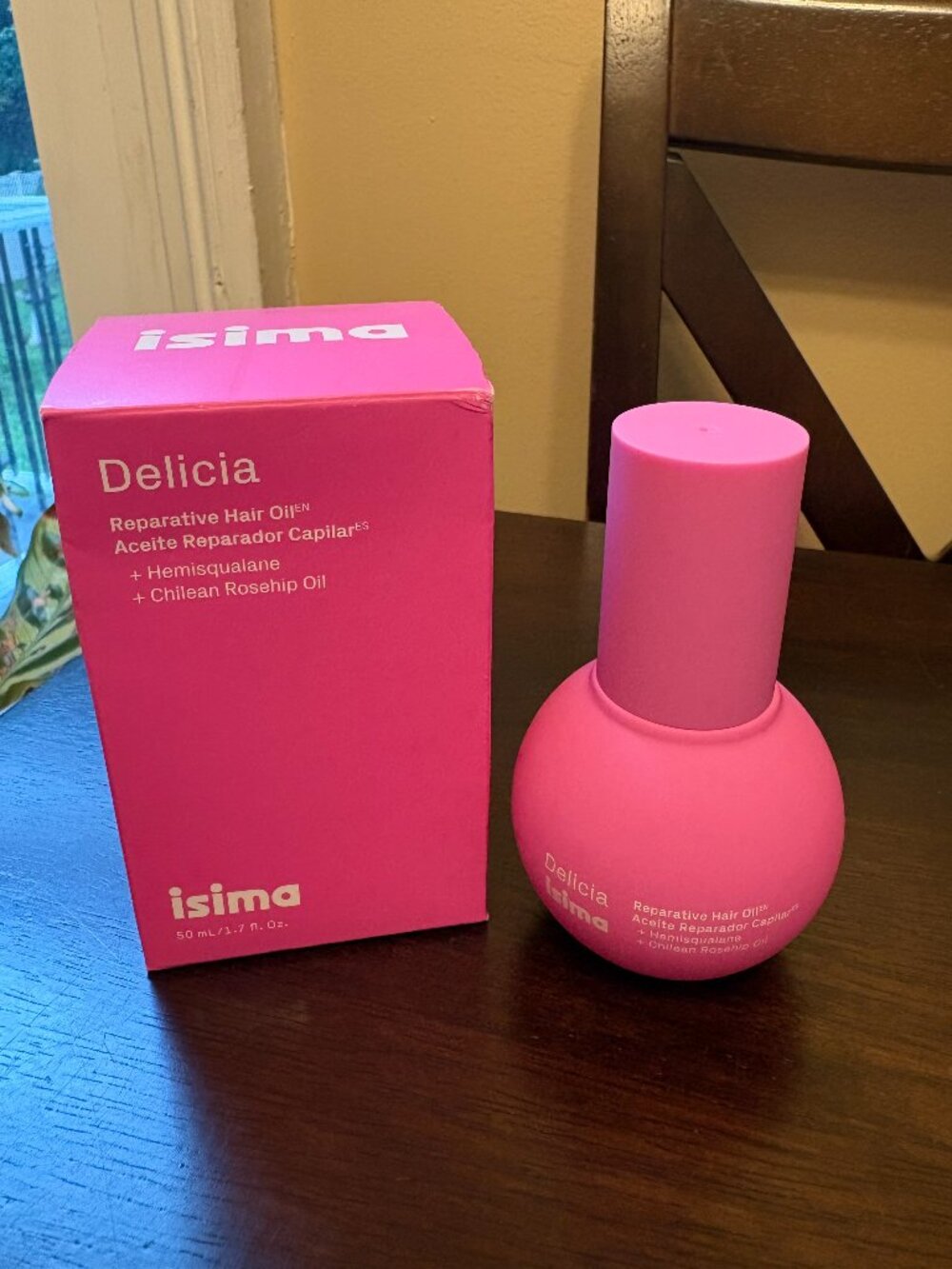 Isima Delicia Reparative Hair Oil 1.7 fl oz Hemisqualane Chilean Rosehip Oil NEW